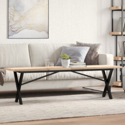 Berkfield Coffee Table X-Frame 160X40X45.5 Cm Solid Wood Pine And Steel