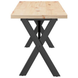 Berkfield Coffee Table X-Frame 160X40X45.5 Cm Solid Wood Pine And Steel - thumbnail 5