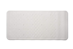 Croydex Ag181422 Hygiene-N-Clean Anti-Mircobial Medium Natural Rubber Bath Mat, 34 X 74 Cm, White - thumbnail 1