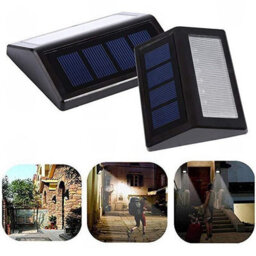Amorly 8 Pack Solar Step Lights, 6 Led Waterproof Outdoor Deck Stair Lights, No Wiring Security Lighting For Yard, Garden, Warm White - thumbnail 2