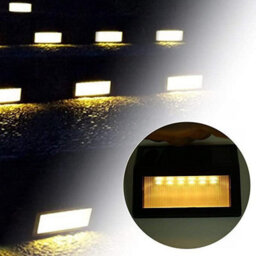Amorly 8 Pack Solar Step Lights, 6 Led Waterproof Outdoor Deck Stair Lights, No Wiring Security Lighting For Yard, Garden, Warm White - thumbnail 6