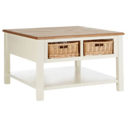 Orsina Natural And Cream Wood Coffee Table, Basket Drawer Chest Coffee Table, Contemporary Coffee Table With Storage - thumbnail 2