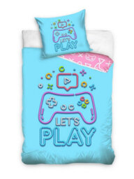 Let's Play Game Single Size 100% Cotton Reversible Duvet Cover And Pillowcase Set - thumbnail 1