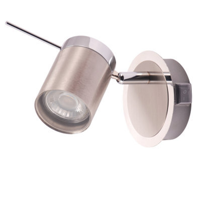 Happy Homewares Modern Designer Chrome And Satin Nickel Spot Ip44 Bathroom Wall Light Fitting - image 1