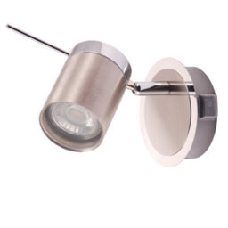 Happy Homewares Modern Designer Chrome And Satin Nickel Spot Ip44 Bathroom Wall Light Fitting - thumbnail 1