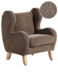 Wyld And Coco Bouclé Armchair For Kids In Warm Brown With Armrests, Compact Nursery Chair W45 X D41 X H55Cm - thumbnail 3