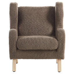 Wyld And Coco Bouclé Armchair For Kids In Warm Brown With Armrests, Compact Nursery Chair W45 X D41 X H55Cm - thumbnail 1