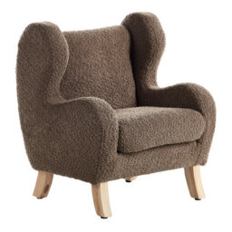 Wyld And Coco Bouclé Armchair For Kids In Warm Brown With Armrests, Compact Nursery Chair W45 X D41 X H55Cm - thumbnail 4