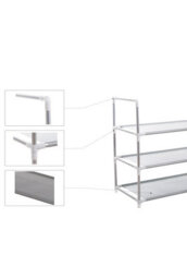 Ehc Shoe Rack 3 Tier, Shoe Storage Organiser, Stackable Shoe Rack, Shoe Shelf For Hallway, Living Room, Bedroom - thumbnail 4