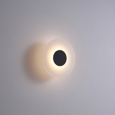 Ultra Beam Lighting Ultrabeam Round Black 6 Watt Led Outdoor Led Wall Light - 600 Lumens - 3000K Warm White - 250mm Diameter - image 1