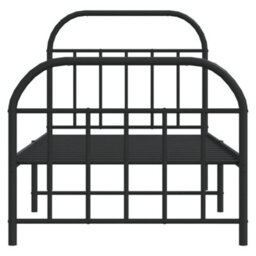 Berkfield Metal Bed Frame With Headboard And Footboard Black 90X190 Cm - thumbnail 6