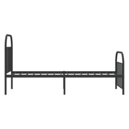Berkfield Metal Bed Frame With Headboard And Footboard Black 90X190 Cm - thumbnail 7