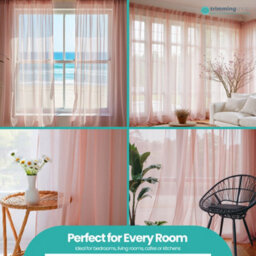 "Neel Blue Voile Curtains Slot Top, 2 Curtains, Rose Gold - 56"" Width X 90"" Drop" - thumbnail 8