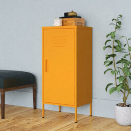 Vidaxl Storage Cabinet Mustard Yellow 42.5X35X101.5 Cm Steel