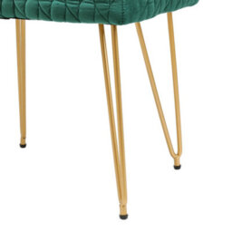 Living And Home Rectangle Green Upholstered Storage Ottoman Vanity Stool With Padded Metal Legs - thumbnail 6
