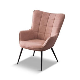 More4Homes Vera Fabric Occasional Living Room Bedroom Modern Metal Legs Accent Chair Armchair (Pink) - thumbnail 2
