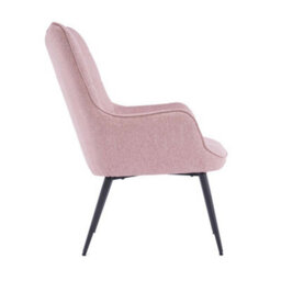 More4Homes Vera Fabric Occasional Living Room Bedroom Modern Metal Legs Accent Chair Armchair (Pink) - thumbnail 3