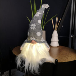 Samuel Alexander 56Cm Battery Operated Light Up Christmas Standing Gonk Decoration In Grey - thumbnail 8