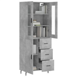 Berkfield Elegant Highboard Concrete Grey 69.5X34X180 Cm Engineered Wood - thumbnail 3