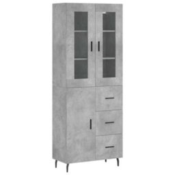 Berkfield Elegant Highboard Concrete Grey 69.5X34X180 Cm Engineered Wood - thumbnail 1