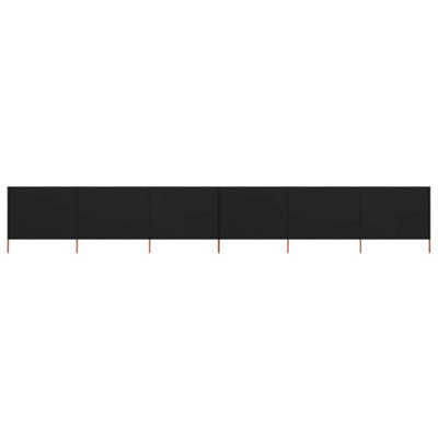 Berkfield 6-Panel Wind Screen Fabric 800X160 Cm Black - image 1