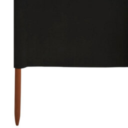 Berkfield 6-Panel Wind Screen Fabric 800X160 Cm Black - thumbnail 5