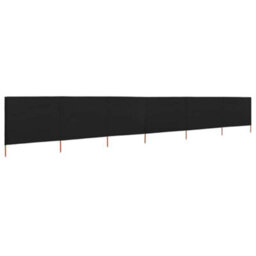 Berkfield 6-Panel Wind Screen Fabric 800X160 Cm Black - thumbnail 2