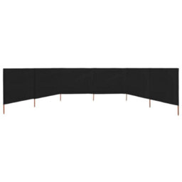 Berkfield 6-Panel Wind Screen Fabric 800X160 Cm Black - thumbnail 3