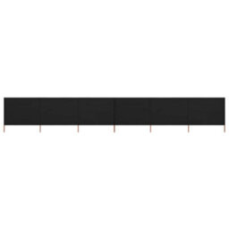 Berkfield 6-Panel Wind Screen Fabric 800X160 Cm Black - thumbnail 1