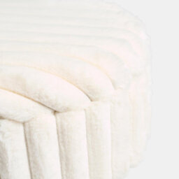Ohs Faux Fur Stool Hairpin Ribbed Fleece Round Vanity Seat Cushioned Foot Rest Chair - thumbnail 8