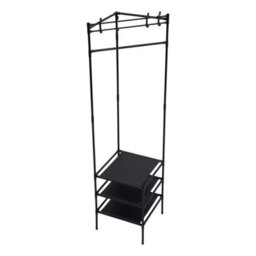 3 Tier With Hooks Clothes Rack Shoe Storage Coat Stand Entryway Corner Garment Hanger - thumbnail 1
