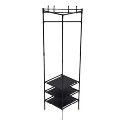 3 Tier With Hooks Clothes Rack Shoe Storage Coat Stand Entryway Corner Garment Hanger - thumbnail 5