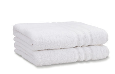 Catherine Lansfield Bathroom Zero Twist 500 Gsm Soft & Absorbent Cotton Bath Sheet Pair White - image 1