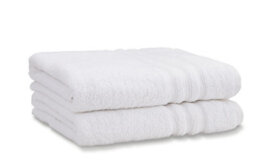 Catherine Lansfield Bathroom Zero Twist 500 Gsm Soft & Absorbent Cotton Bath Sheet Pair White