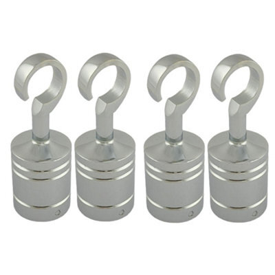 Ropeservices Uk 4 X 36mm Polished Chrome Decking Rope Hook Fittings Fixings Barrier Set - image 1