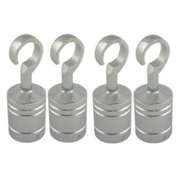 Ropeservices Uk 4 X 36mm Polished Chrome Decking Rope Hook Fittings Fixings Barrier Set