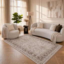 The Rugs Montana Brown And Beige Traditional Area Rug And Runner Soft Durable Easy Clean Living Room Bedroom 4070Bg - thumbnail 6