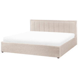 Beliani Ottoman Bed Boucle Montlaur 180 X 200 Cm (Eu Super King) Beige - thumbnail 8