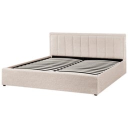 Beliani Ottoman Bed Boucle Montlaur 180 X 200 Cm (Eu Super King) Beige - thumbnail 7
