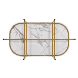Abrihome Six-Chair Dining Table Set, Dining Room Table And Chair Set, Modern Dining Table Combination, Gold - thumbnail 8