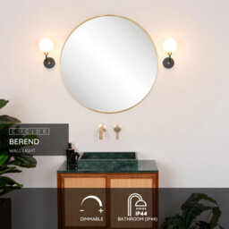 Lucide Berend Classic Wall Light Bathroom - 1Xg9 - Ip44 - Black - thumbnail 2