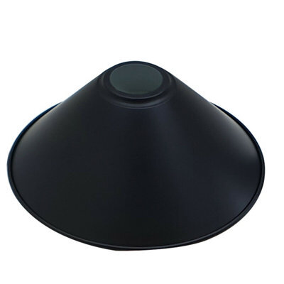 Black Ceiling Light Shade, Vintage Metal 22Cm Cone Shaped Lamp Shades Easy Fit Ceiling Pendant Lightshade For Living Rooms - image 1