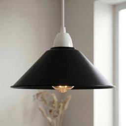 Black Ceiling Light Shade, Vintage Metal 22Cm Cone Shaped Lamp Shades Easy Fit Ceiling Pendant Lightshade For Living Rooms - thumbnail 8