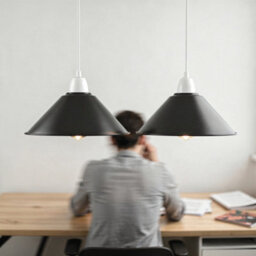 Black Ceiling Light Shade, Vintage Metal 22Cm Cone Shaped Lamp Shades Easy Fit Ceiling Pendant Lightshade For Living Rooms - thumbnail 6