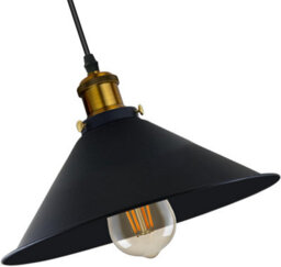 Black Ceiling Light Shade, Vintage Metal 22Cm Cone Shaped Lamp Shades Easy Fit Ceiling Pendant Lightshade For Living Rooms - thumbnail 5