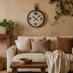 Wyld Haus Vintage Pocket Watch Style Wall Clock With Distressed Metal Frame - thumbnail 1
