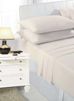 Homes & Linen Fitted Bed Sheet Polycotton Soft Easy Care Percale 25Cm Deep Pocket Fitted Sheet