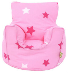 Bean Lazy Cotton Pink Stars Bean Bag Arm Chair With Beans Child / Teen Size