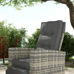 Outsunny 4 Piece Rattan Garden Furniture Set With Sofa, Glass Table, Light Grey - thumbnail 8