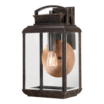 Elstead Byron 1 Light Outdoor Large Wall Lantern Light Imperial Bronze Ip44, E27 - image 1